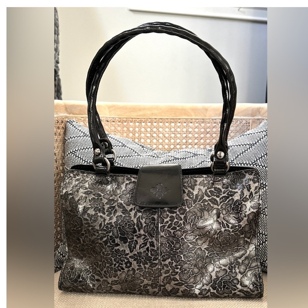 Patricia Nash Rienzo Glitter Rose Satchel EUC!